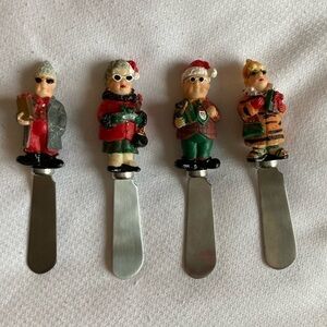 Boston Warehouse stainless China Christmas butter knives